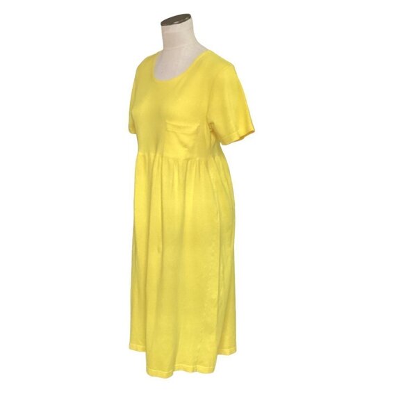 Laura Leigh Ltd Intimates Textured Knit Dress Sz M Yellow #27S - Picture 3 of 8